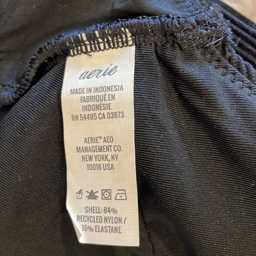 Aerie Black Scoop Wide Strap‎ Ribbed Pullover Bikini Top NWT - Picture 10 of 10